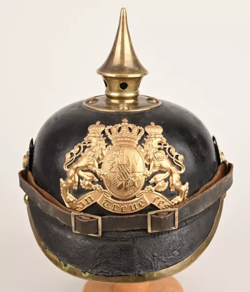 Bavarian Enlisted Infantry Pickelhaube - Marked to the 1.J.R. Visuel 1 principal